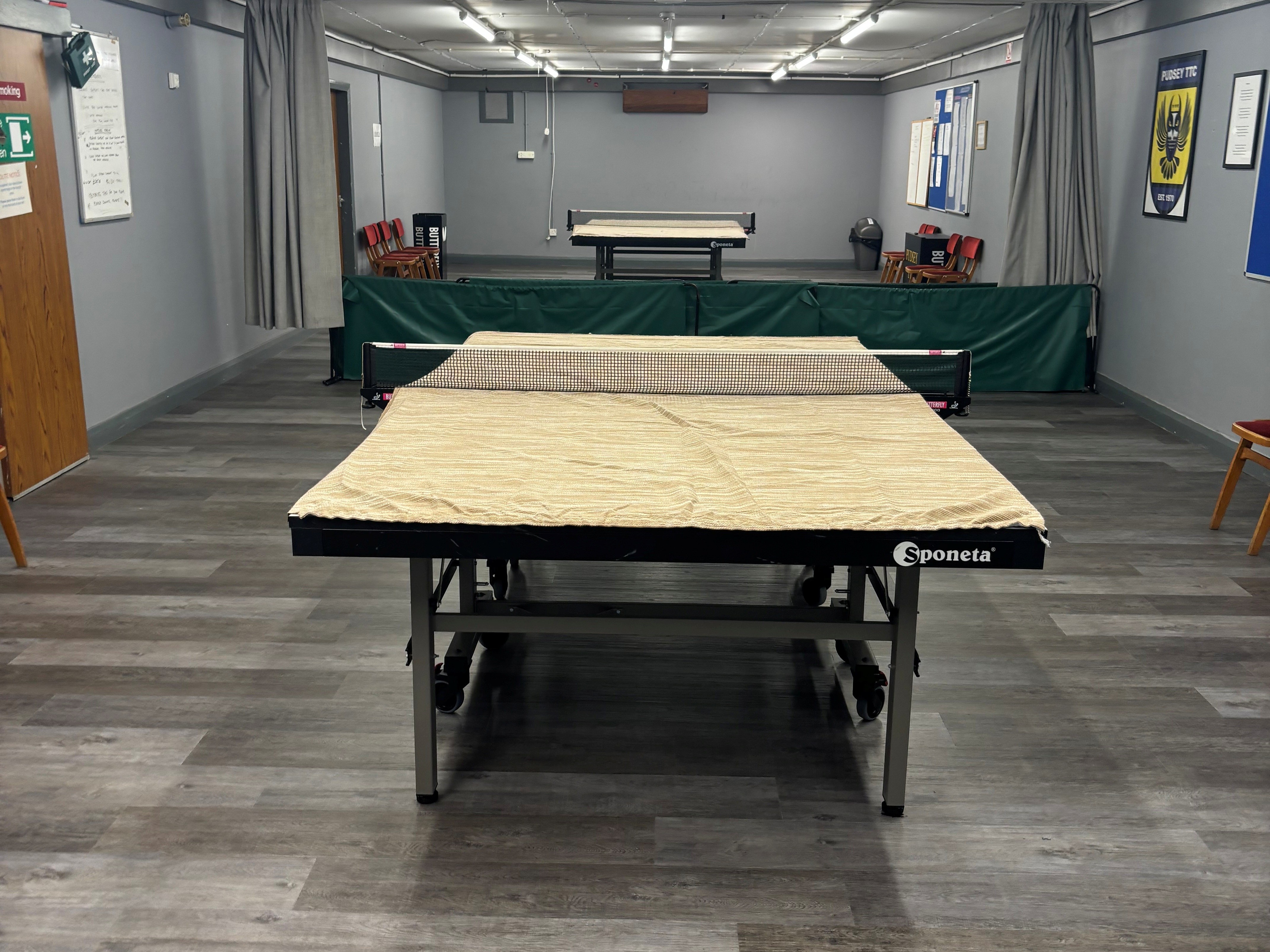 Two-table coaching setup at Pudsey Bowling Club